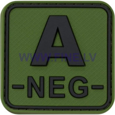 JTG Bloodtype Square Rubber Patch A Neg