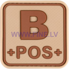 JTG Bloodtype Square Rubber Patch B Pos