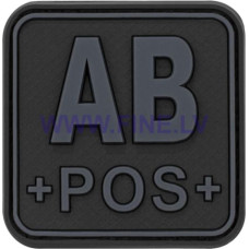 JTG Bloodtype Square Rubber Patch AB Pos