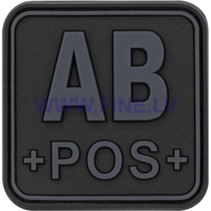 JTG Bloodtype Square Rubber Patch AB Pos