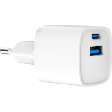 Lādētājs Gembird USB Type-C + USB Type-A White