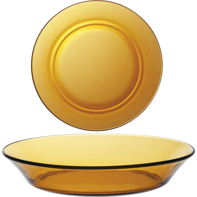 Duralex LYS AMBER dziļā plate oranža 195 x 35 mm - komplektā 6 gab.