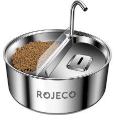 Rojeco Stainless Steel Pet Water fountain & Feeder 2in1 3.2l Rojeco