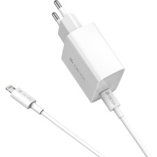 Devia wall charger Smart PD 20W 1x USB-C white + Lightning - USB-C cable