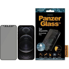 PanzerGlass E2E Super+ Microfracture antibacterial privacy tempered glass for iPhone 12 | 12 Pro - with black frame