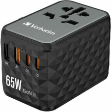 Verbatim Adapter podróżny EU|UK|US GaN 2xUSB-A|2xUSB-C PD 65W UTA-05 czarny|black 32120