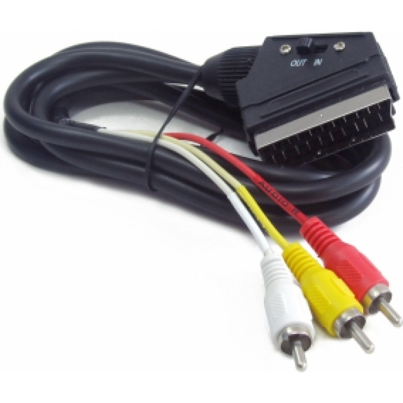 Kabelis Gembird Scart IN|OUT-RCA 1.8m