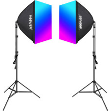 Neewer Kit Neewer NK800 two softboxes + bulbs RGB 24W 2700-6500K + tripods + barndoors