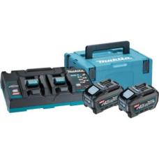 Makita-Akcesoria 2 40 V Li-Ion 5,0 Ah XGT Makita BL4050F akumulatoru komplekts ar DC40RB Makita lādētāju [191U13-9]