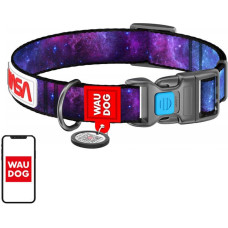 Waudog nylon dog collar with QR code 