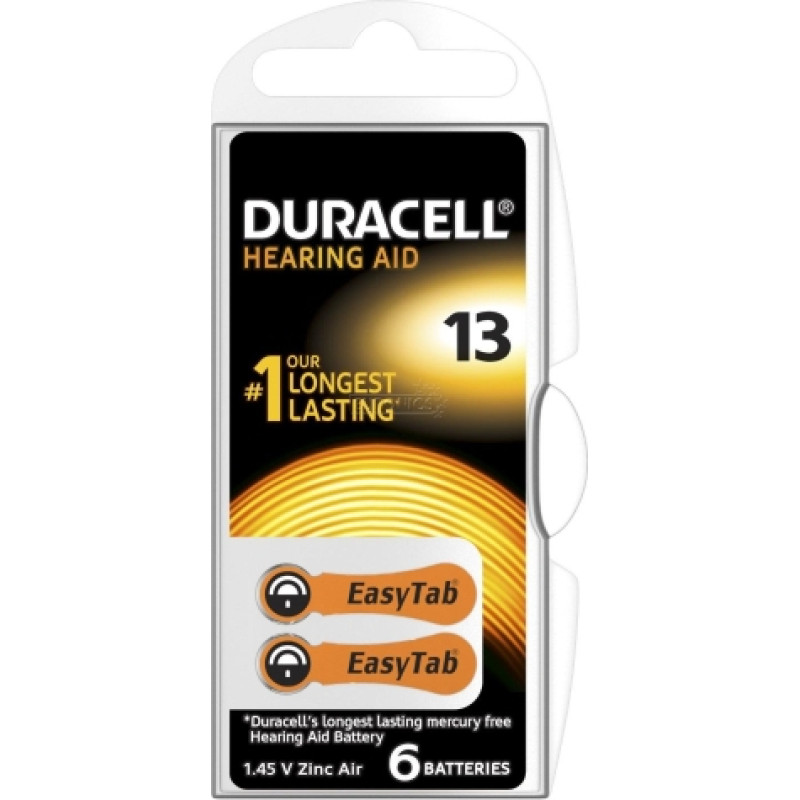 Duracell Hearing 13 (A13) blistera iepakojums 6 gab.