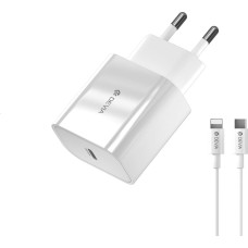 Devia wall charger Smart PD 20W 1x USB-C white + Lightning - USB-C cable V2