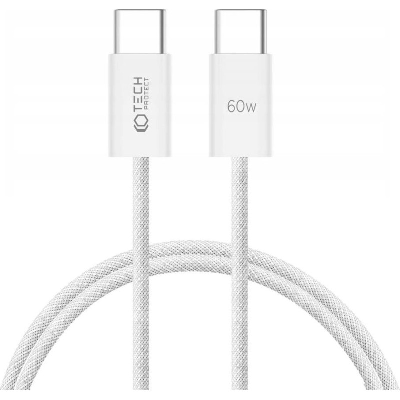 Tech-Protect UltraBoost Classic USB-C | USB-C PD cable 60W 3A 1m - white