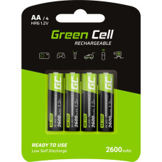 Green Cell Rechargeable Batteries 4x AA R6 2600mAh