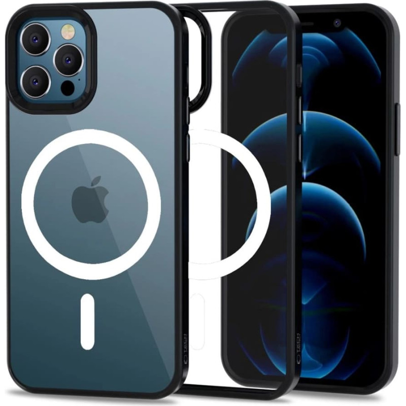 Tech-Protect MagMat MagSafe case for iPhone 12 | 12 Pro - transparent and black