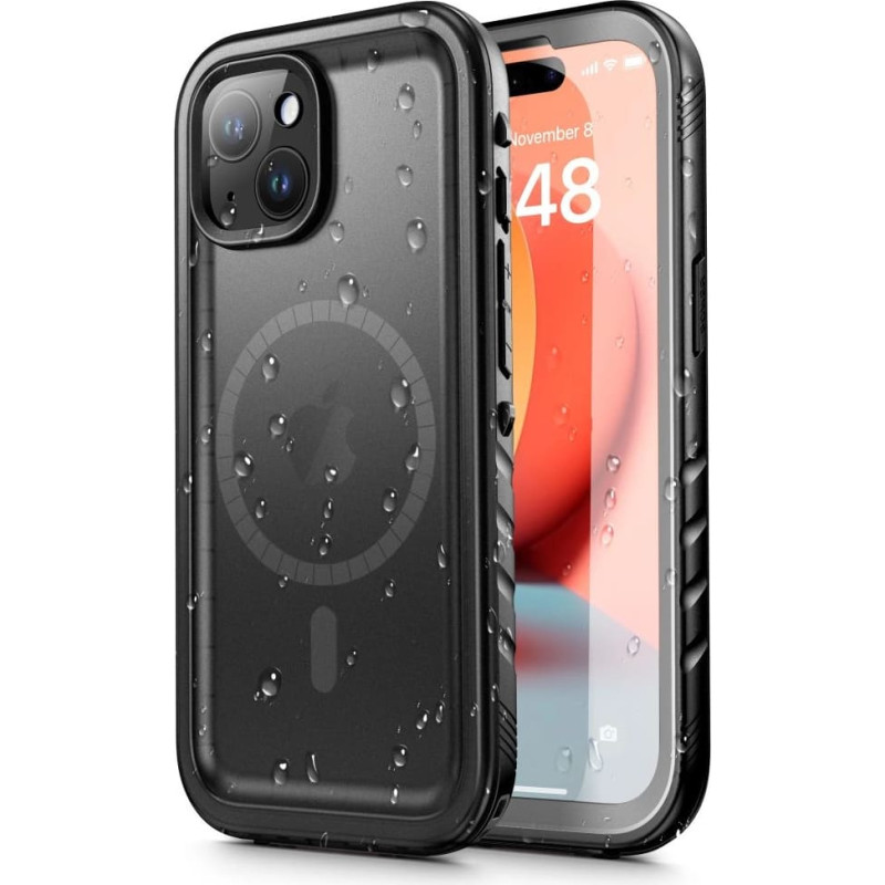 Tech-Protect ShellBox Waterproof IP68 Case with MagSafe for iPhone 15 Plus - Black