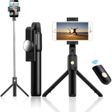 Selfie Stick - with detachable bluetooth remote control and tripod - K10 BLACK