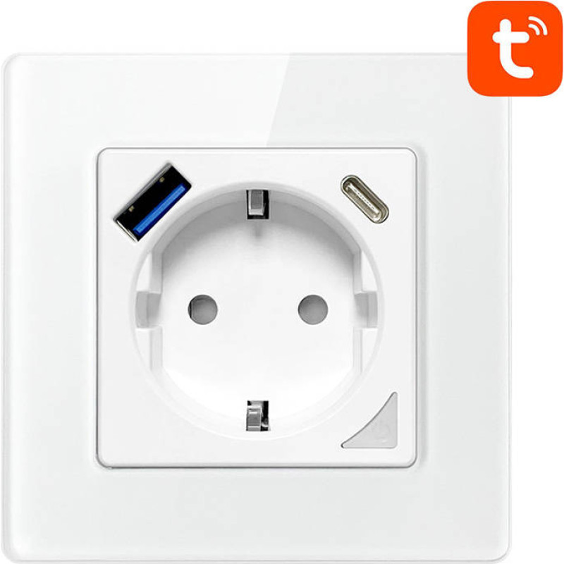 Smart WiFi Wall Socket Avatto N-WOT10-USB-W TUYA USB USB-C (white)