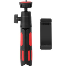 Selfie Stand Tripod PULUZ with Phone Clamp for Smartphones (Red)