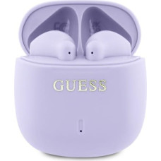 Guess słuchawki Bluetooth GUTWSJ14ESGU    TWS + stacja dokująca fioletowy|purple Printed Classic Logo