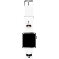 Karl Lagerfeld Karl and Choupette Watch Strap for Apple Watch 38|40mm White