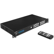 Lindy - video|audio switch - 4x4, 4K60, matrix, with video wall scaling - rack-mountable