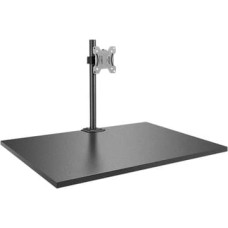 Lindy Single Display Short Bracket w| Pole & Desk Clamp mounting kit - adjustable arm - for monitor - silver