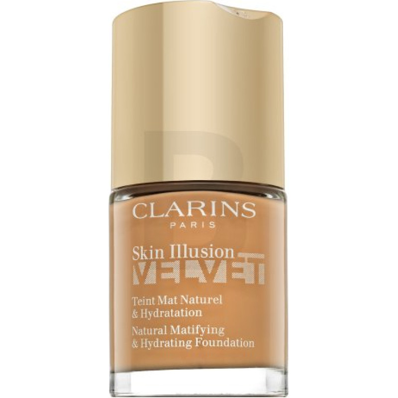 Clarins Skin Illusion Velvet Dabīgs matējošs un mitrinošs tonālais krēms ar matējošu efektu 107C Beige 30 ml