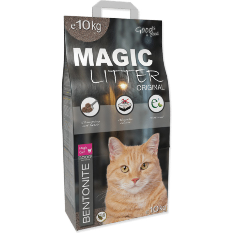 Placek Smiltis kaķu tualetēm : MAGIC LITTER Bentonite Original 10kg