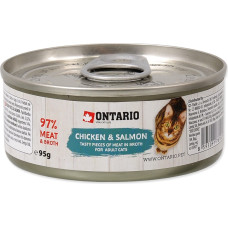 Ontario Konservi kaķiem – Ontario Chicken Pieces+Scallop 95g