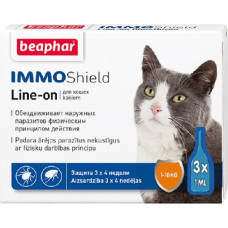 Beaphar Pilieni pret blusām, ērcēm kaķiem - Beaphar IMMO SHIELD LINE-ON Cat, 3 pipetes