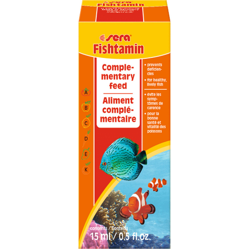 Sera Vitamīni zivīm : Sera Fishtamin, 15ml