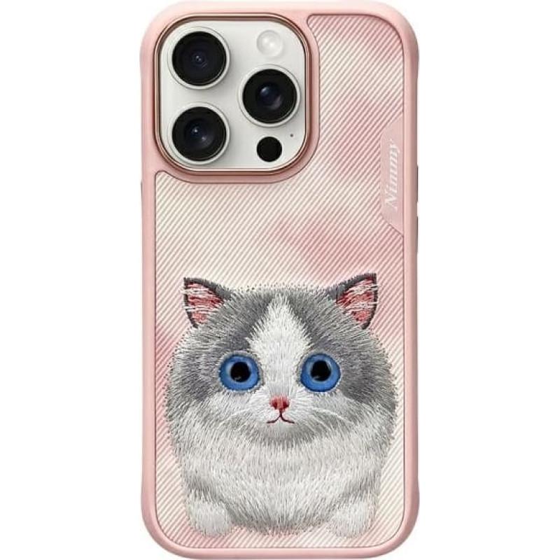 Nimmy etui iPhone 16 Pro 6.3 różowy|pink  Big Eyed Pet 2.0 Cat