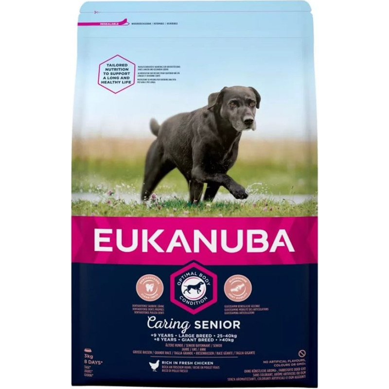 Eukanuba Sausa barība suņiem - Eukanuba Senior Large Breed Chicken, 3 kg