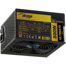 ATX Power Supply 800W Akyga AK-U4-800 P4+4 PCI-E 6 pin 6+2 pin 6x SATA APFC 80+ bronze FAN 12cm