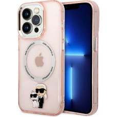 Karl Lagerfeld MagSafe Compatible Case IML Karl and Choupette NFT for iPhone 14 Pro Max Pink