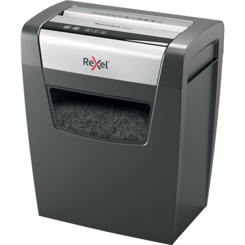 Rexel Momentum X312 paper shredder Particle-cut shredding Black  Grey