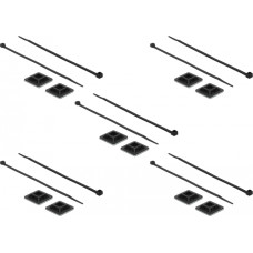 Delock mounting base 25 x 25 mm with cable ties L 300 x W 4.8 mm black