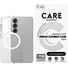 Etui CARE by PanzerGlass Flagship Urban   Combat White QI do Samsung Galaxy S25 przezroczysty