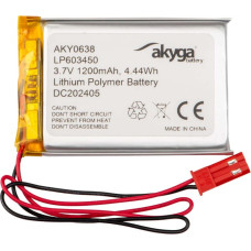 Lithium Polymer Battery Akyga AKY0638 LP603450 Li-Po 3.7V|1200mAh PCM JST 2.54 2-Pin Connector 100mm