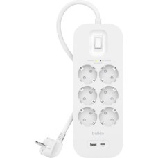 Surge Protector SurgePlus 6x Schuko 1xUSB-A 1xUSB-C 650J 2m