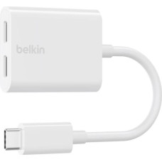 Adapter Dual USB-C Audio + Charge rockstar white