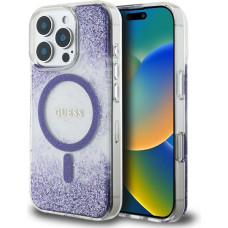 Etui Guess HC Resin Bottom Glitter do     iPhone 16 Pro MagSafe fioletowy