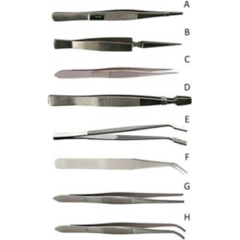 Clink Nerūsējošā tērauda pincete 130 mm Smails uzgalis, izliekts (F)