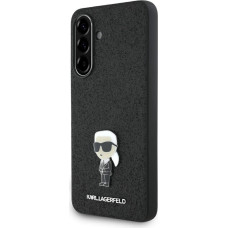 Case Karl Lagerfeld Fixed Glitter Ikonik Logo Metal Pin for Samsung Galaxy A56 black