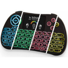 Savio KW-03 Bezvadu Kompakta Klaviatūra PC | PS4 | XBOX | Smart TV | Android + TouchPad Melna (Ar RGB Apgaismojumu)