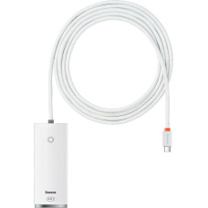 Baseus Lite Series Hub 4in1 USB-C to 4x USB 3.0 + USB-C, 2m (White)