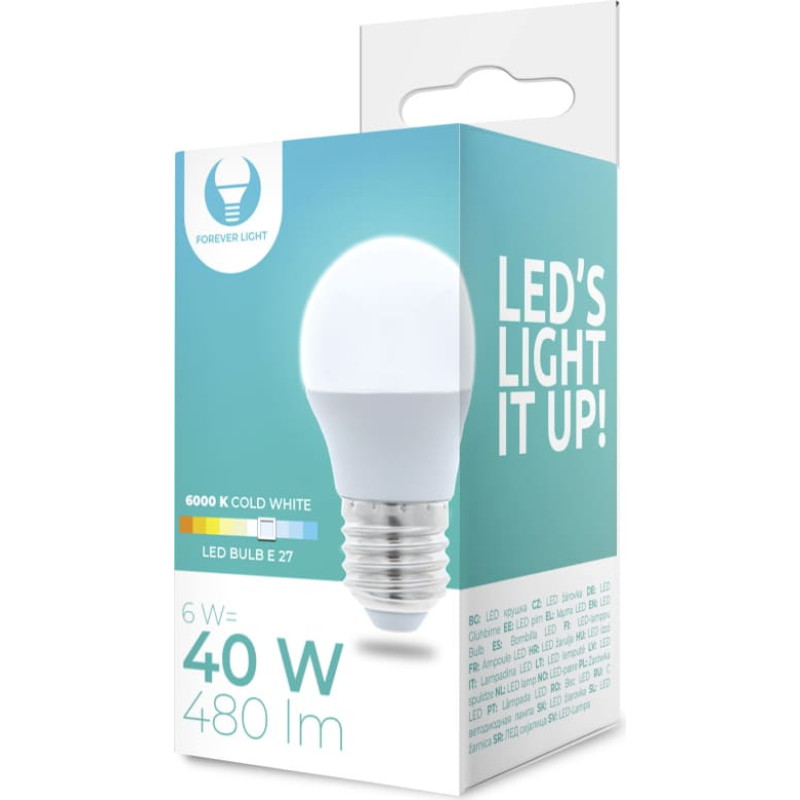 Forever Light LED Bulb E27 G45 6W 230V 6000K 480lm Forever Light