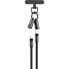 Devia cable lanyard 2in1 PD USB-C - USB-C 1,2 m 60W black