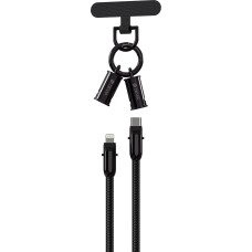 Devia cable lanyard 2in1 PD USB-C - Lightning 1,2 m 27W black